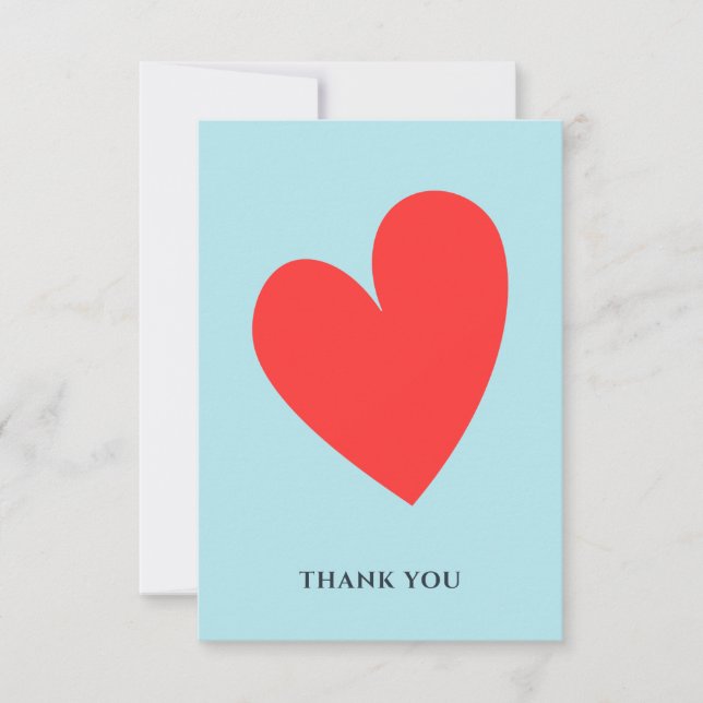 Carte De Remerciements Saint Valentin's Heart Pastel Blue (Devant)
