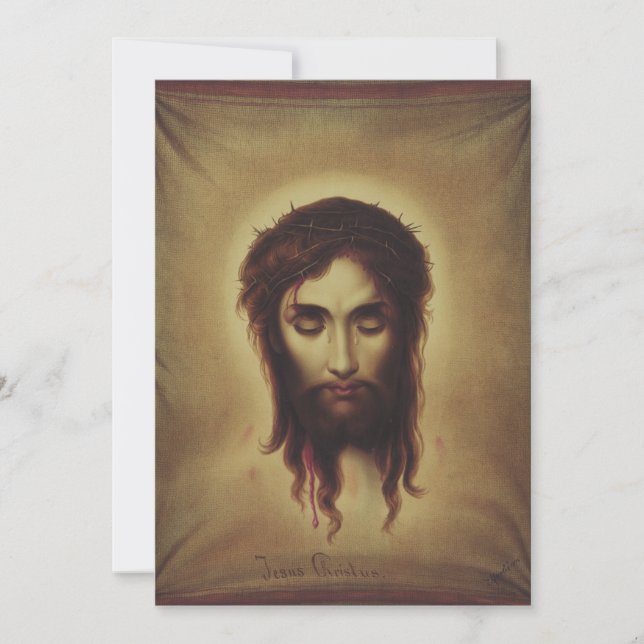 Carte De Remerciements Sainte Face de Jésus Christ (Devant)