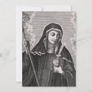 Carte De Remerciements Sainte Gertrude la Grande mystique bénédictine all