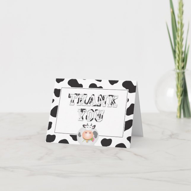 Carte De Remerciements Sainte vache Anniversaire Vache Imprimer la typogr (Devant)