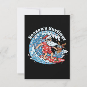 Carte De Remerciements Saisons de Fun Surf de Santa Hawaïen