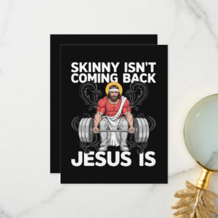 Carte De Remerciements Salle de sport Jésus Workout Skinny ne revient pas