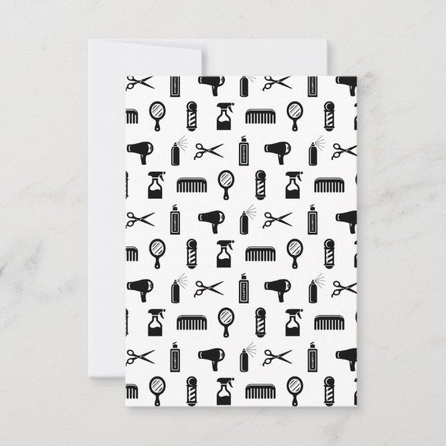 Carte De Remerciements Salon et coiffeur Motif sur mesure BG COULEUR (Devant)
