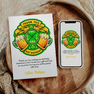 Carte De Remerciements Salue St. Patrick's Day Shamrock 21e anniversaire