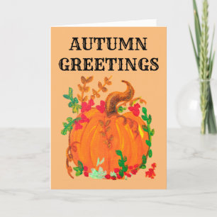 Carte De Remerciements Salutations d'automne Joli Citrouille par BabeMone