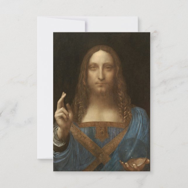 Carte De Remerciements Salvator Mundi by Leonardo da Vinci (Devant)