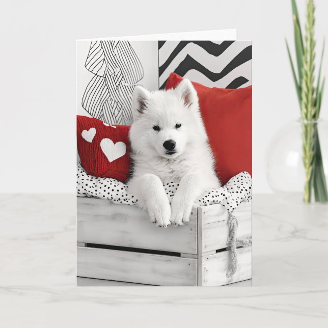 Carte De Remerciements Samoyed Chien Valentine Card (Devant)