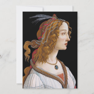 Carte De Remerciements Sandro Botticelli - Portrait de Simonetta Vespucci