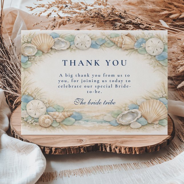 Carte De Remerciements Sandy Shores Seashell Fête de Mariage (Créateur téléchargé)