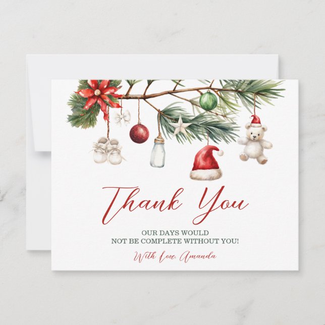 Carte De Remerciements Santa Baby Holiday Christmas Baby Shower (Devant)