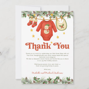Carte De Remerciements Santa Baby Ligne de vêtements de Noël Baby Shower
