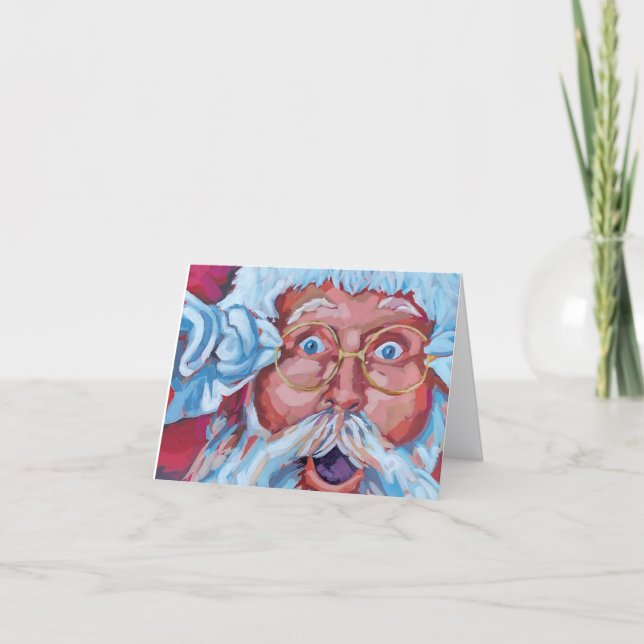 Carte De Remerciements Santa Folded Holiday Card (Devant)