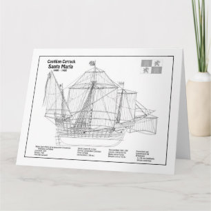 Carte De Remerciements Santa Maria - Plans de conception de bateau BD
