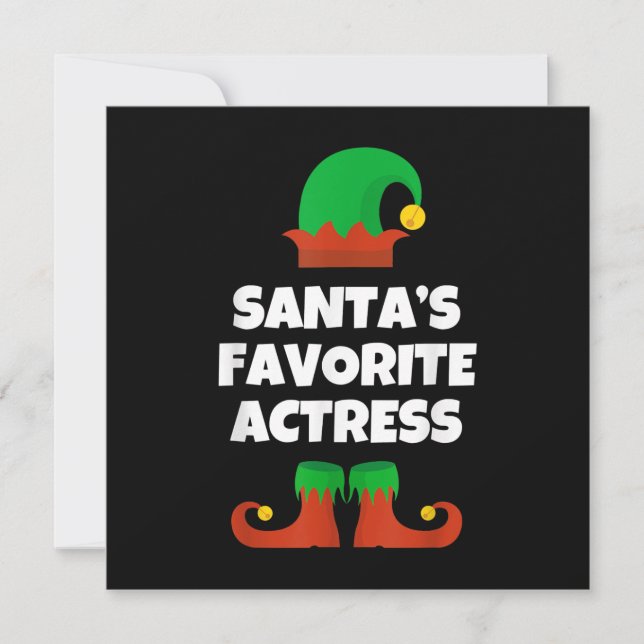 Carte De Remerciements Santas Actrice préférée Noël Actrice intérimaire (Devant)