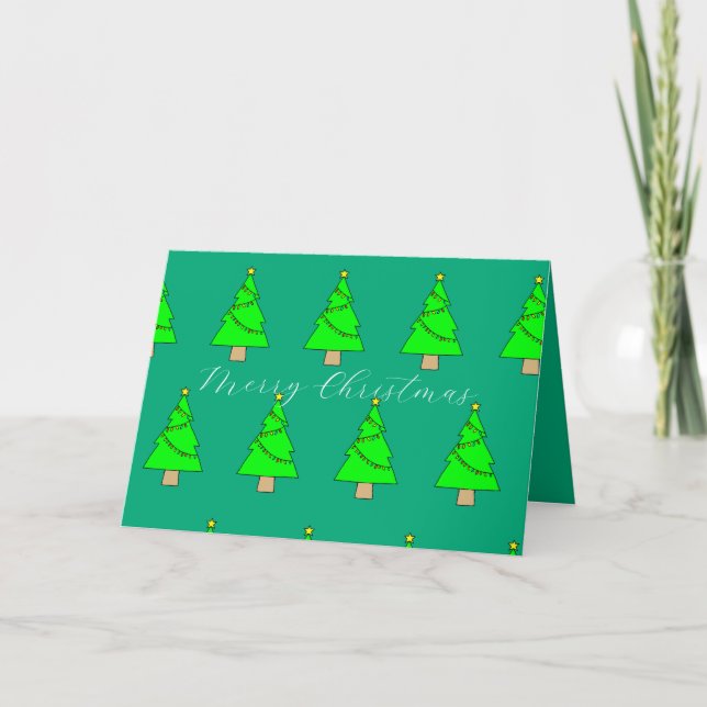 Carte De Remerciements Sapin de Noël  (Devant)