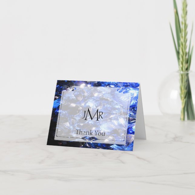 Carte De Remerciements Sapphire Blue 45e Anniversaire Remerciements (Devant)