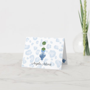 Carte De Remerciements Saule bleu Chinoiserie Leopard Ginger Jars