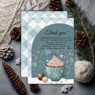 Carte De Remerciements Saupoudrer de cacao chaud Baby shower de flocons d