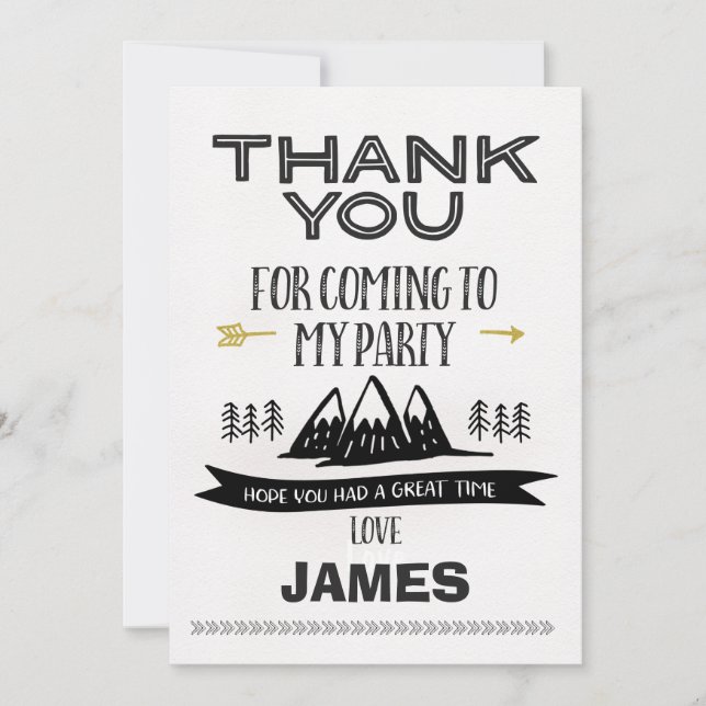 Carte de remerciements sauvage de garçons un (Devant)