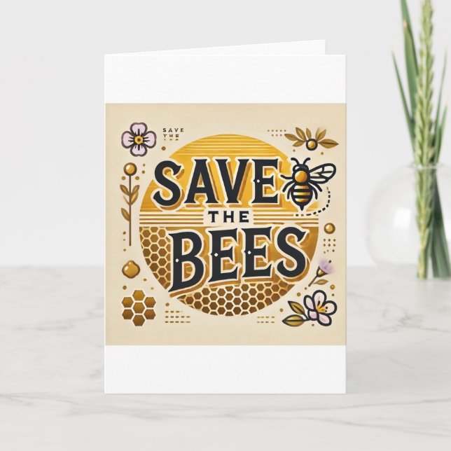 Carte De Remerciements Sauvez les abeilles (Devant)
