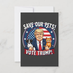 Carte De Remerciements Sauvez nos animaux de compagnie Votez Trump Pets F