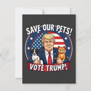 Carte De Remerciements Sauvez nos animaux de compagnie Votez Trump Pets F