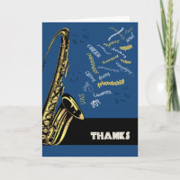 Carte de remerciements saxophone de jazz