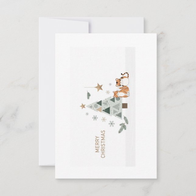 Carte De Remerciements ❄️🎄 Scandinavian Minimalist Christmas Card Image  (Devant)