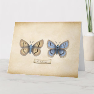 Carte De Remerciements Scarce Large Blue Butterfly Specimen Customizable