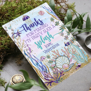 Carte De Remerciements Scénario de fête d'anniversaire fantaisiste sous l