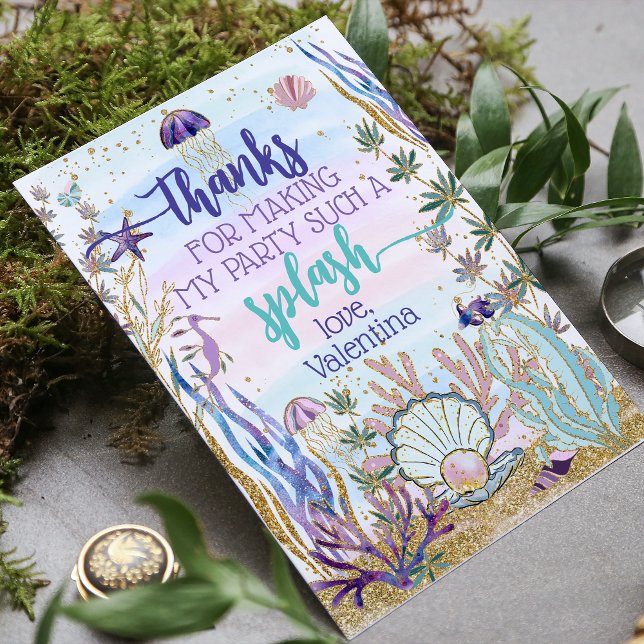 Carte De Remerciements Scénario de fête d'anniversaire fantaisiste sous l (Créateur téléchargé)