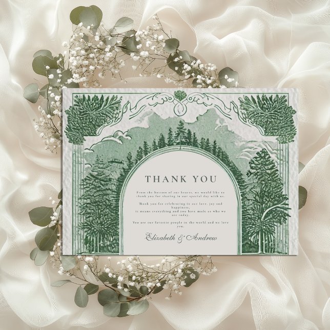 Carte De Remerciements Scène de forêt romantique (Créateur téléchargé)