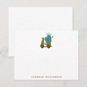 Carte De Remerciements Scooter de course Alien Cute Stationery personnali