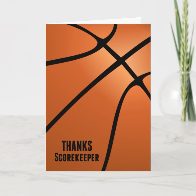 Carte De Remerciements Scorekeper de basket-ball de Thanks (Devant)