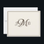 Carte De Remerciements Script classique Monogram Ecru & Sepia Flourish<br><div class="desc">Élégant et professionnel Ecru &Sepia Flourish Script monogrammed carte de remerciements plat donne une sensation très classique de l'ancien monde. Parfait pour la correspondance d'affaires. Il s'agit de cartes à billets plats. Si vous voulez les cartes pliées, allez au bas de la page où il est dit "Transférer cette conception"...</div>