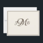 Carte De Remerciements Script classique Monogram Ecru & Sepia Flourish<br><div class="desc">Élégant et professionnel Ecru &Sepia Flourish Script monogrammed carte de remerciements plat donne une sensation très classique de l'ancien monde. Parfait pour la correspondance d'affaires. Il s'agit de cartes à billets plats. Si vous voulez les cartes pliées, allez au bas de la page où il est dit "Transférer cette conception"...</div>
