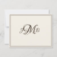 Script classique Monogram Ecru & Sepia Flourish