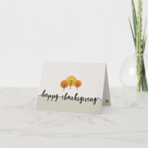 Carte De Remerciements Script de Bon thanksgiving géométrique minimaliste