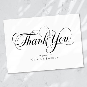 Carte De Remerciements Script de calligraphie chic Mariage personnalisé