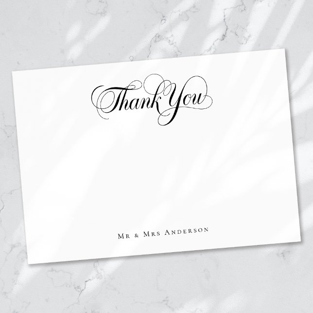 Carte De Remerciements Script de calligraphie chic Mariage personnalisé (Créateur téléchargé)