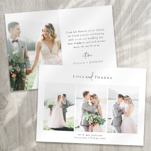 Carte De Remerciements Script de calligraphie romantique Mariage photo mu