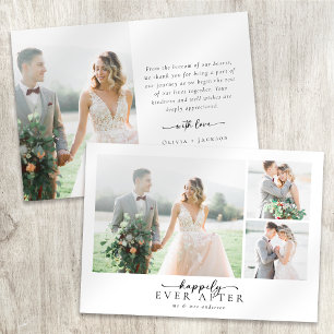 Carte De Remerciements Script de calligraphie romantique Mariage photo mu