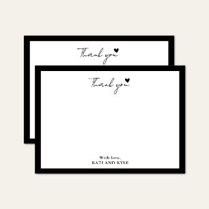 Carte De Remerciements Script de calligraphie simple cœur