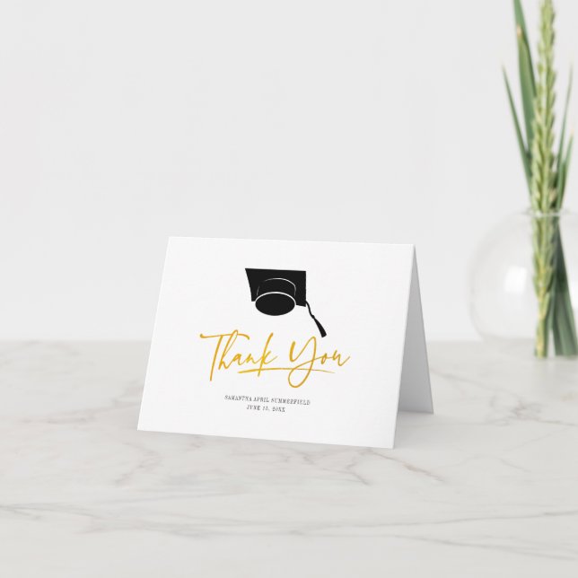 Carte De Remerciements Script de Casquette de 2e année 2025 (Devant)