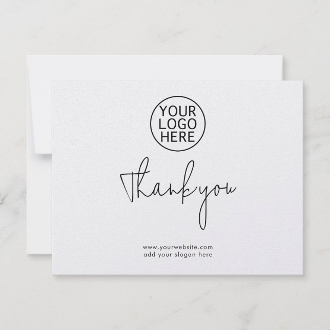 Carte De Remerciements Script de logo de votre entreprise Clients d'entre (Devant)