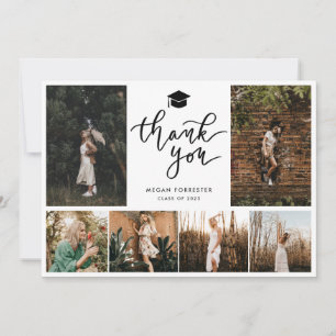 Carte De Remerciements Script de remerciement moderne pour collage de pho