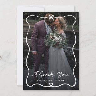 Carte De Remerciements Script de remerciement Photo de mariage Arc adorab