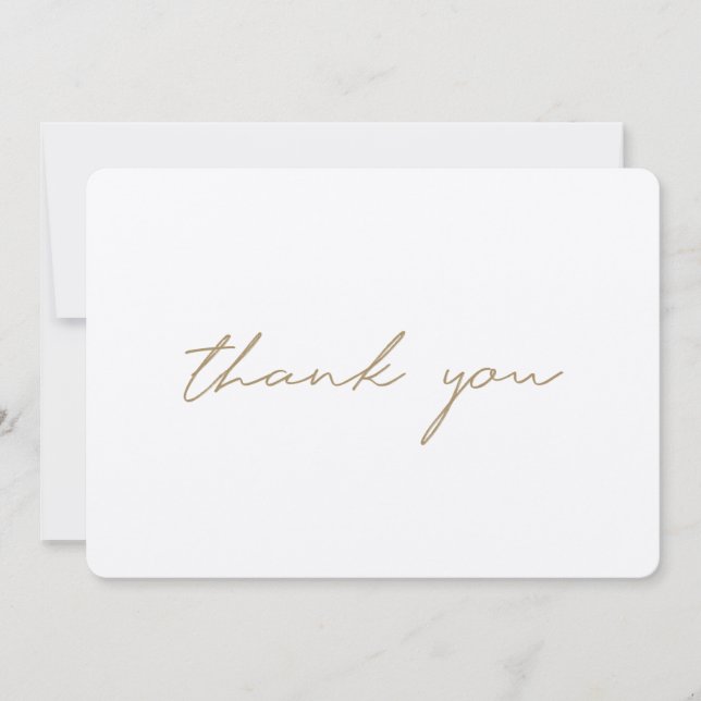 Carte De Remerciements Script d'or rustique simple et moderne Kraft Génér (Devant)