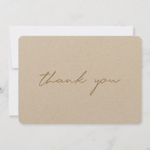 Carte De Remerciements Script d'or rustique simple et moderne Kraft Génér