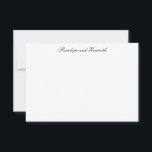 Carte De Remerciements Script formel minimaliste moderne noir blanc<br><div class="desc">Moderne minimaliste noir blanc Formel Carte de remerciements de typographie de script</div>